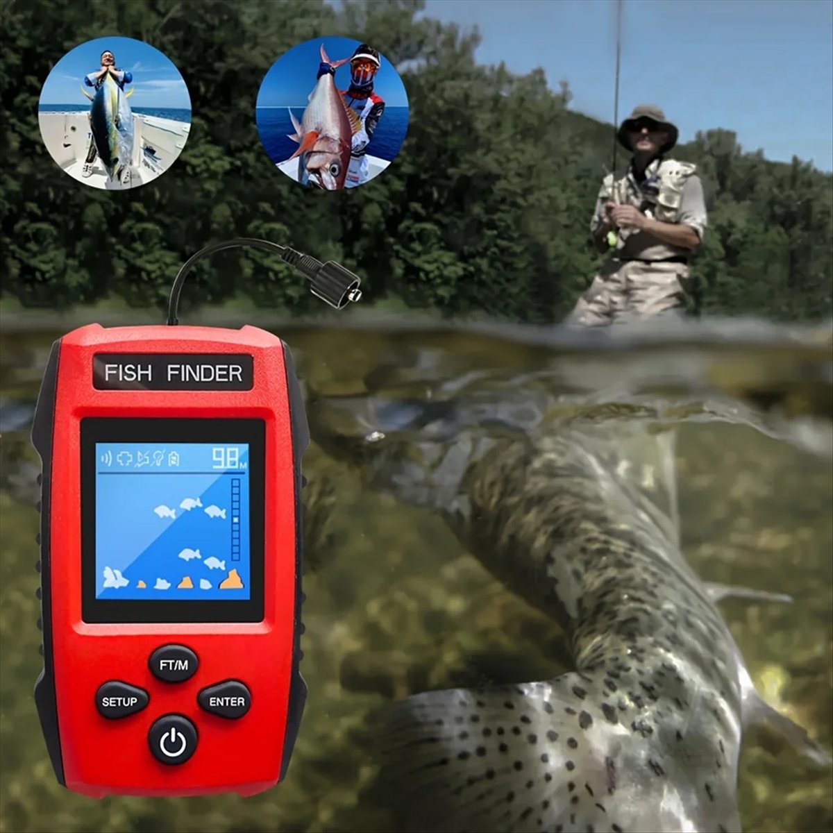 Color LCD Fish Finder Wired So - огляд і ціна Fishing Depth Finder